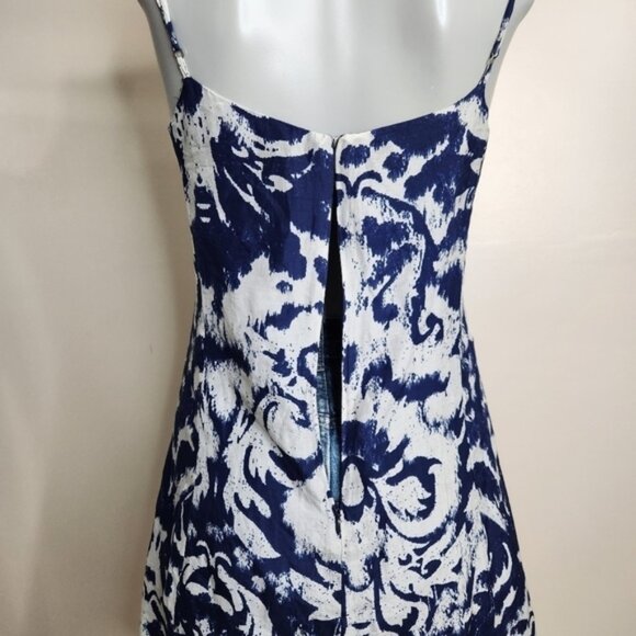 Velvet by Graham Spencer Blue and White Silk Slip Mini Dress Size Small - Picture 8 of 13